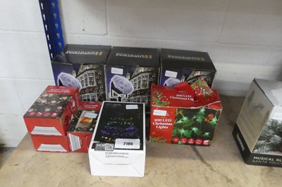 Lot 2186 - 3 LED snow fall projectors with 5 boxes of...