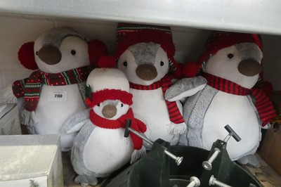 Lot 2188 - Set of 4 Christmas plush penguins incl. 3...
