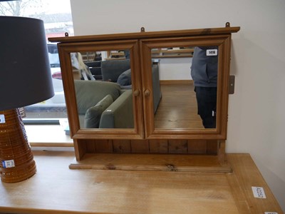 Lot 1416 - Hanging pine mirrored door medicine cabinet