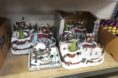 Lot 2194 - 4 Christmas light up scenes