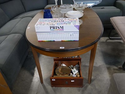 Lot 1441 - Dark oak finish oval extending dining table