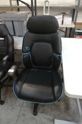 Lot 2277 - DPS black and blue leatherette office armchair...