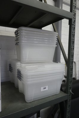 Lot 2297 - 3 stacks of transparent storage boxes