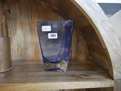 Lot 1451 - LSA International Polish blue glass vase