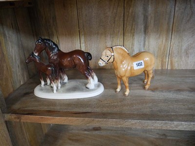 Lot 1452 - Beswick horse and further horse and foal ornament