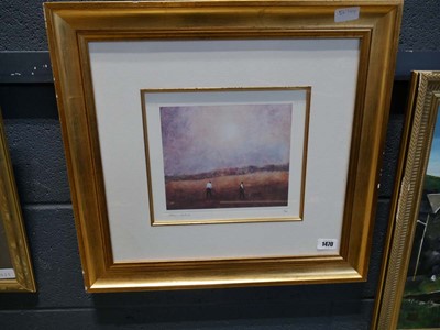 Lot 1470 - Gilt framed original painting of harbour scene...