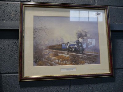 Lot 1472 - Framed and glazed locomotive print, 'A...
