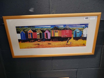 Lot 1473 - Ltd. ed. print, 'Beach Huts 1' signed in...