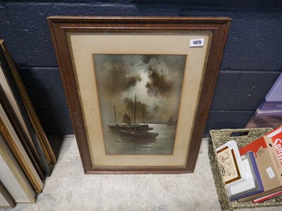 Lot 1475 - Oak framed and glazed print, 'A Murky Night'...