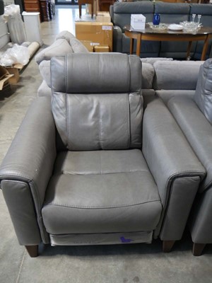 Lot 1491 - Grey leather upholstered lounge suite...