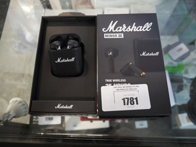 Lot 1781 - Marshall Minor III earbuds, boxed