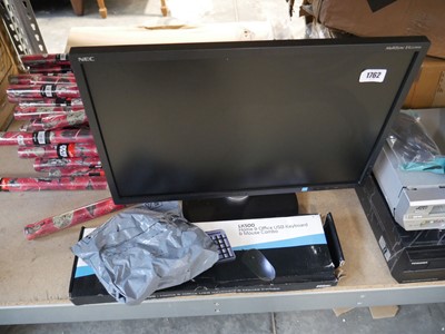 Lot 1762 - NEC monitor together with a keyboard and mouse...