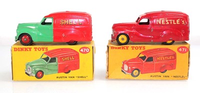 Lot 107 - Two Dinky models: 470 Austin van - Shell and...