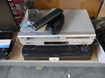 Lot 1763 - JVC video and DVD combo together with Toshiba...