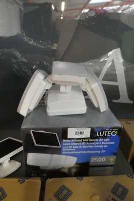 Lot 2382 - 2 Lutec motion activated solar security LED...