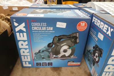 Lot 2422 - Boxed Ferrex 40V cordless circular saw