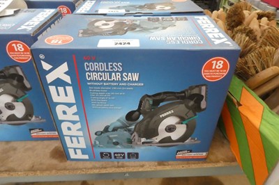 Lot 2424 - Boxed Ferrex 40V cordless circular saw