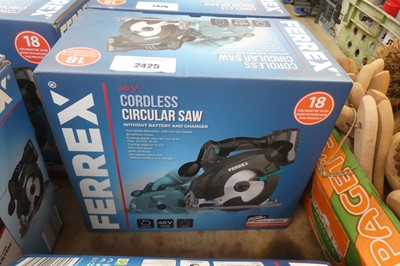 Lot 2425 - Boxed Ferrex 40V cordless circular saw