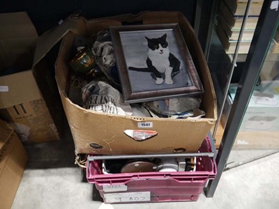Lot 1547 - 2 crates of mixed ceramics and glassware