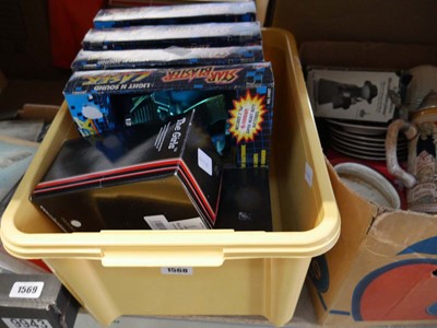 Lot 1568 - Yellow crate containing star blasters and...