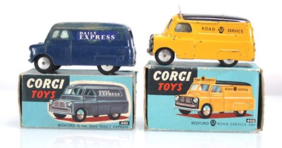 Lot 115 - Two Corgi models: 403 Bedford 12 CWT van -...