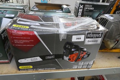 Lot 2469 - Boxed Scheppach petrol chainsaw