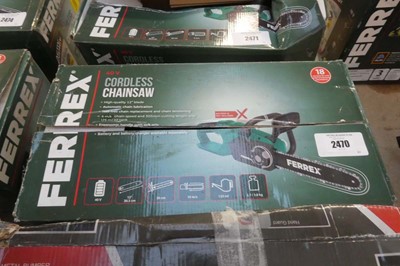 Lot 2470 - Boxed Ferrex 40V cordless chainsaw