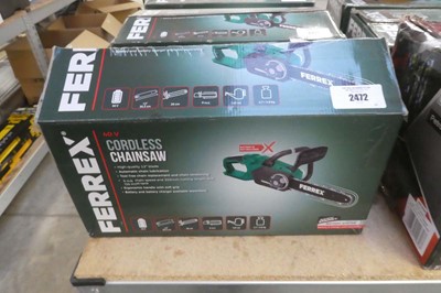 Lot 2472 - Boxed Ferrex 40V cordless chainsaw