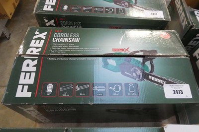 Lot 2473 - Boxed Ferrex 40V cordless chainsaw