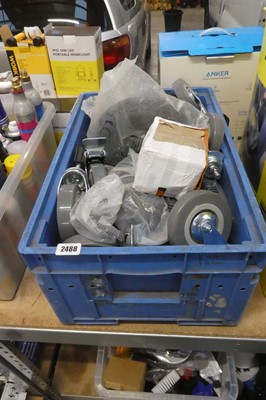 Lot 2488 - Crate containing heavy duty castor wheels