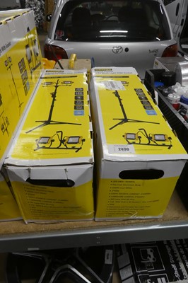 Lot 2490 - 2 boxed Wessex tripod work lights with...