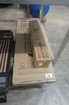 Lot 2499 - Boxed Keter wall mounted shelving kit with...