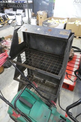 Lot 2448 - Black metal 3 tier vintage forecourt oil can...