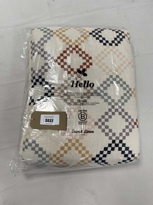 Lot 3832 - Secret Linen jolene 100% cotton quilted throw...