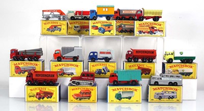 Lot 125 - Fourteen Matchbox series models: 7 Ford refuse...