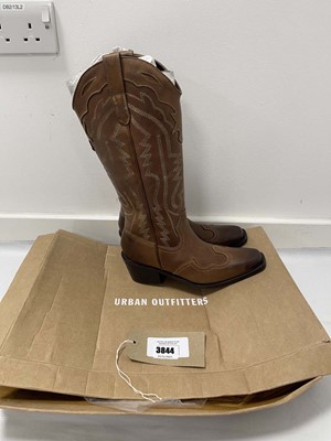Lot 3844 - Urban Outfitter cowboy boots in brown size...