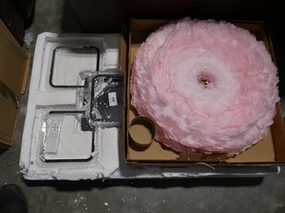 Lot 1842 - Pink lampshade, together with ceiling light...