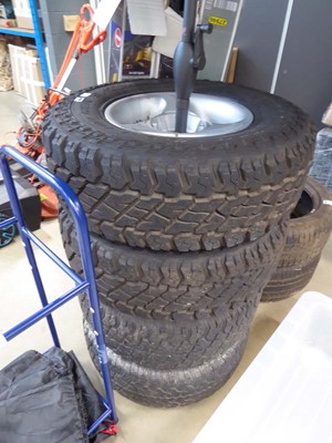 Lot 4060 - 4x 16" alloy wheels with assorted tyres