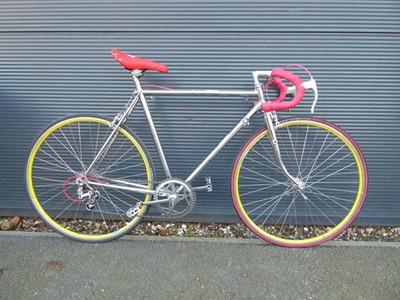 Lot 4031 - Vintage silver and red road bike