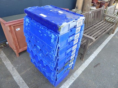 Lot 4154 - 10 blue plastic storage crates