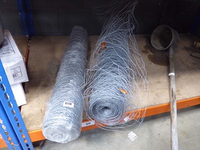 Lot 4114 - Two rolls of chicken wired fencing
