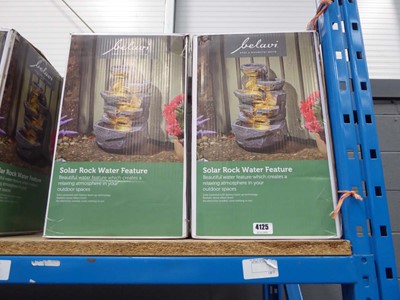 Lot 4125 - Two boxed Belavi solar rock water features