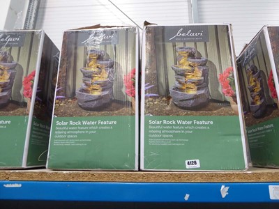 Lot 4126 - Two boxed Belavi solar rock water features
