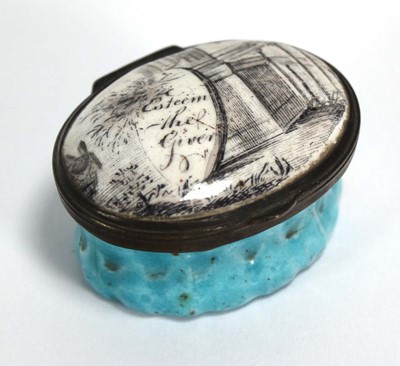 Lot 201 - An 18th century enamelled patch box 'Esteem...