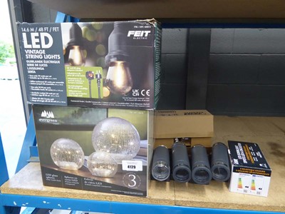 Lot 4129 - One boxed set of Evergreen LED glass spheres;...