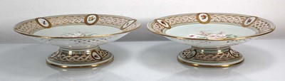 Lot 207 - A pair of Mintons tazza, each decorated with...
