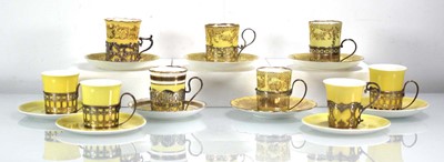 Lot 212 - Nine Shelley and other coffee cans and saucers,...