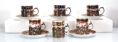 Lot 213 - Five Royal Crown Derby and other coffee cans...