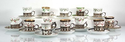 Lot 219 - Thirteen Aynsley and other coffee cans and...