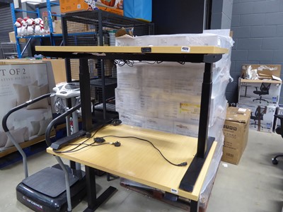 Lot 4323 - Timber top height adjustable desk